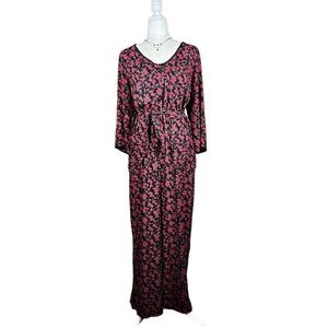 APRIL CORNELL Vintage Dark Floral Wide Leg Belted Romper